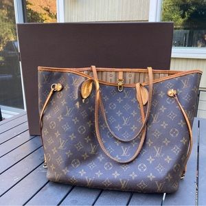 Neverfull Mm Brown Monogram Canvas Tote